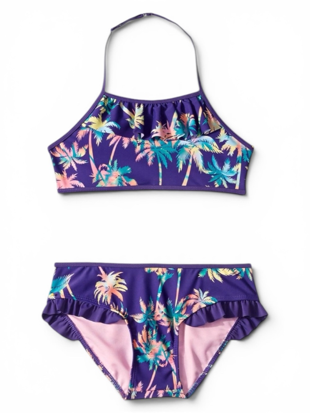 Appaman Kids Melissani Purple Palm-Print Two-Piece Swim Bikini Set - Size 6